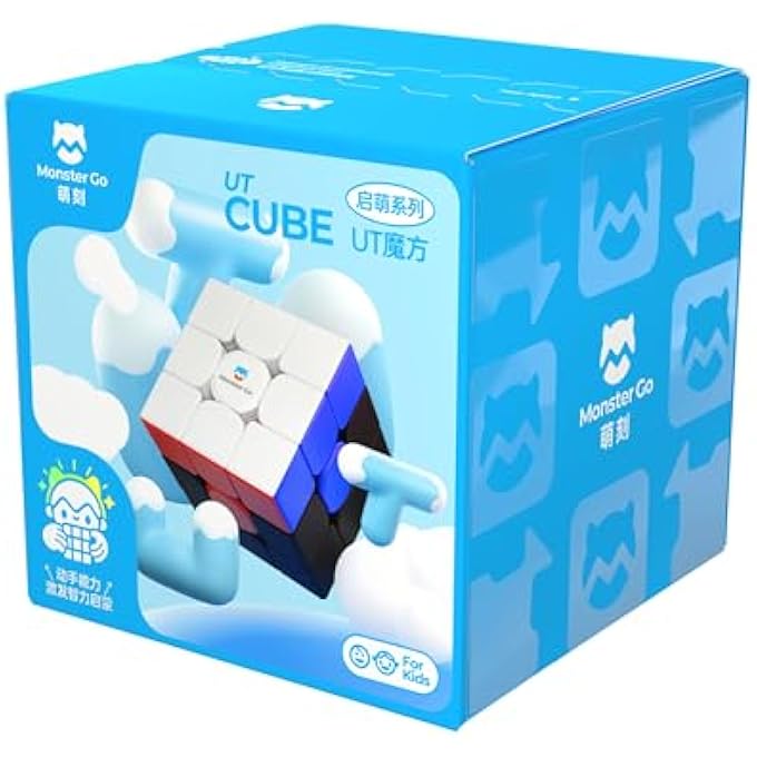 MONSTER GO BY GAN MG UT TRAINER CUBE 3X3 STARTER SERIES NON MAGNETIC STICKERLESS CUBE, RUBIK'S CUBE, MAGIC CUBE, SCREEN FREE BRAIN TEASER GAME MENTAL FITNESS, IQ PUZZLE, TRAVEL TOY KIDS GIFT - Image 2